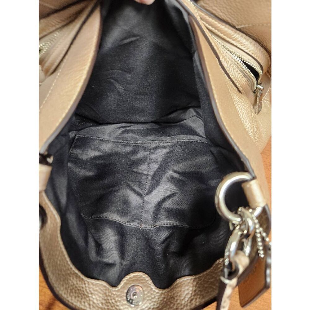 Coach Brand Lexy Mushroom #F38879 Genuine Pebble Leather Shoulder Satchel - Picture 8 of 10